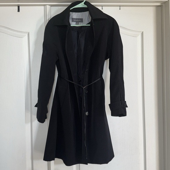 Liz Claiborne size small Black Trench Coat - Picture 2 of 12
